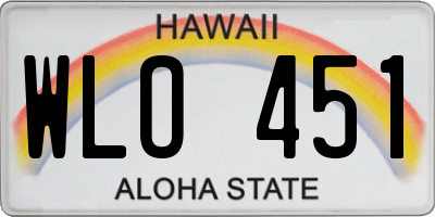 HI license plate WLO451