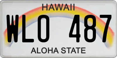 HI license plate WLO487