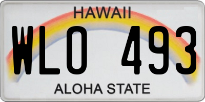 HI license plate WLO493
