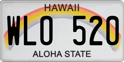 HI license plate WLO520