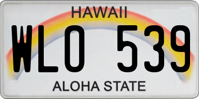 HI license plate WLO539