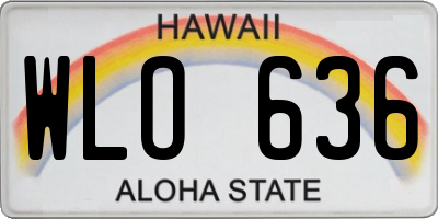 HI license plate WLO636