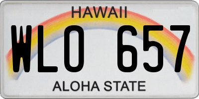 HI license plate WLO657