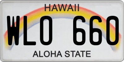 HI license plate WLO660