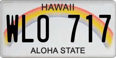 HI license plate WLO717
