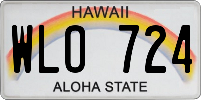 HI license plate WLO724