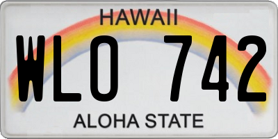 HI license plate WLO742