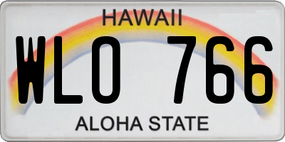 HI license plate WLO766
