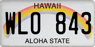 HI license plate WLO843