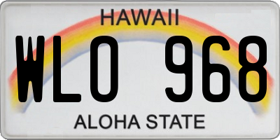 HI license plate WLO968