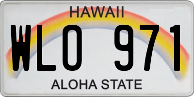 HI license plate WLO971