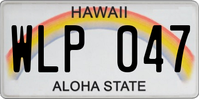HI license plate WLP047