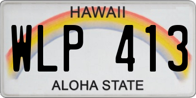 HI license plate WLP413