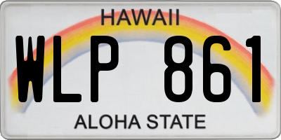 HI license plate WLP861