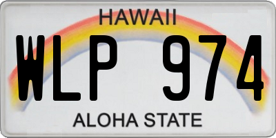 HI license plate WLP974