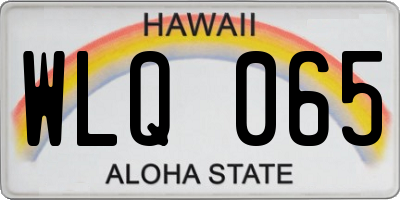 HI license plate WLQ065