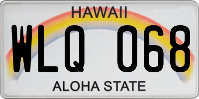 HI license plate WLQ068