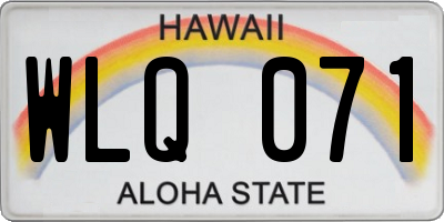 HI license plate WLQ071