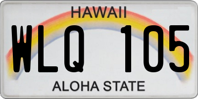 HI license plate WLQ105