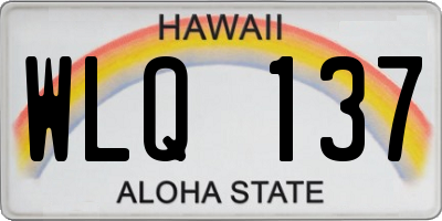 HI license plate WLQ137