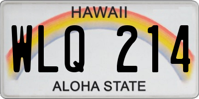 HI license plate WLQ214