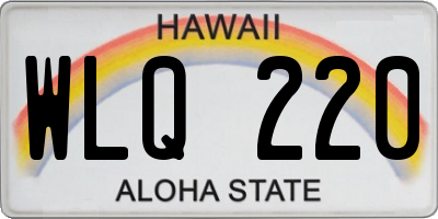 HI license plate WLQ220