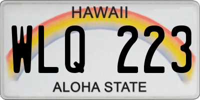 HI license plate WLQ223