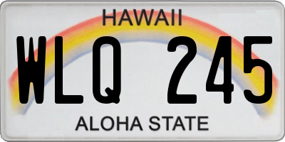 HI license plate WLQ245