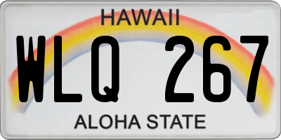 HI license plate WLQ267