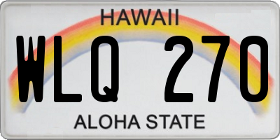 HI license plate WLQ270