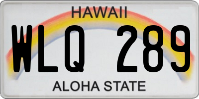 HI license plate WLQ289
