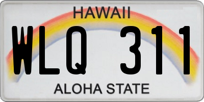 HI license plate WLQ311