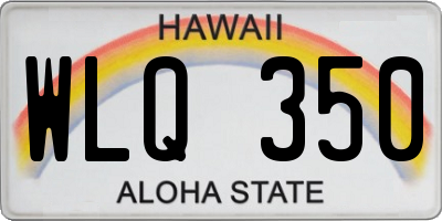 HI license plate WLQ350