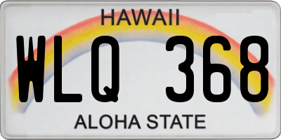 HI license plate WLQ368