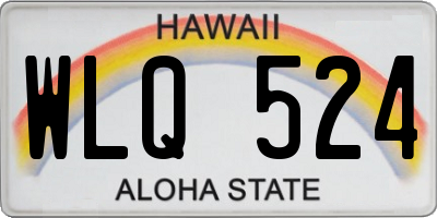 HI license plate WLQ524