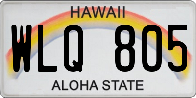 HI license plate WLQ805