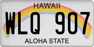 HI license plate WLQ907