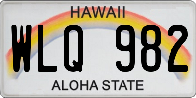 HI license plate WLQ982