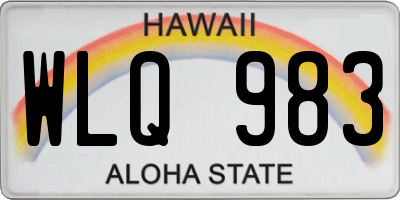 HI license plate WLQ983
