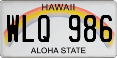 HI license plate WLQ986