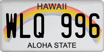 HI license plate WLQ996