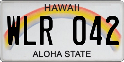 HI license plate WLR042