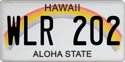 HI license plate WLR202