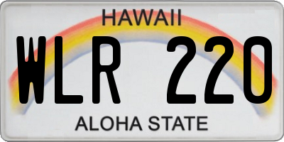 HI license plate WLR220