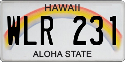 HI license plate WLR231