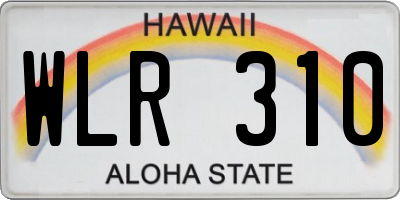 HI license plate WLR310