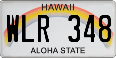 HI license plate WLR348