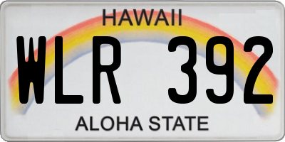 HI license plate WLR392