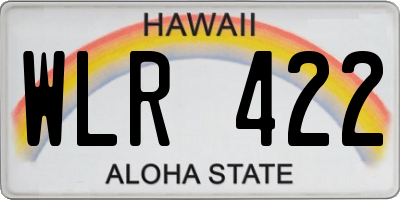 HI license plate WLR422