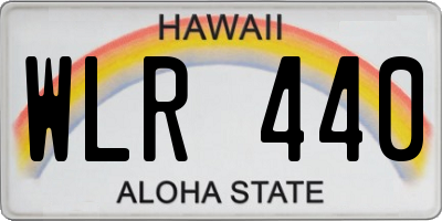 HI license plate WLR440